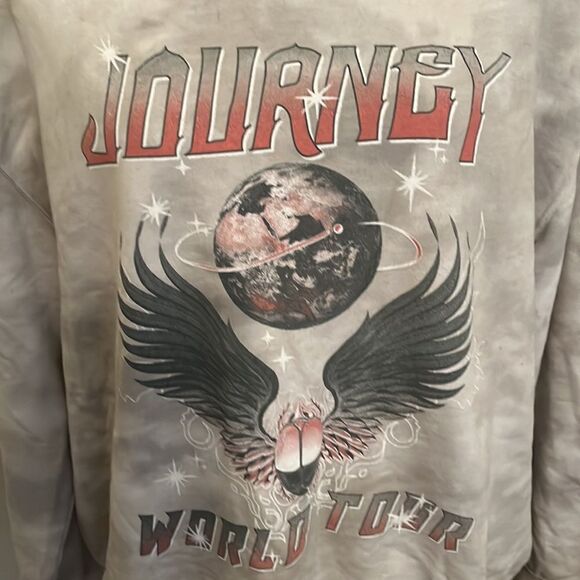 Journey Band Tie Dye World Tour Graphic Pullover Sweatshirt Music Boho - Picture 4 of 8